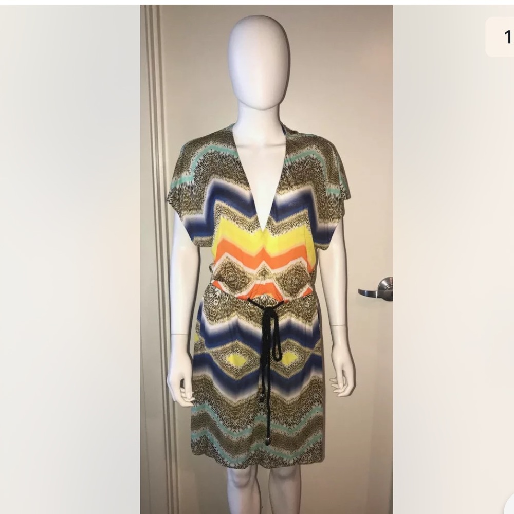 MILLY Cabana multi print coverup beach dress S